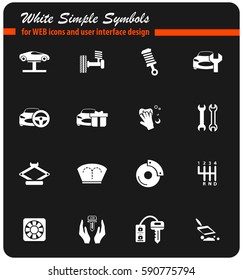 car shop vector icons for user interface design