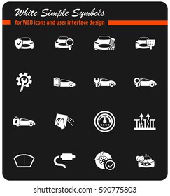 car shop vector icons for user interface design
