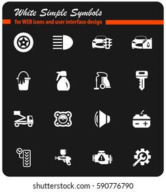 car shop vector icons for user interface design