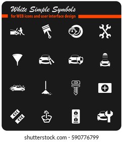 car shop vector icons for user interface design