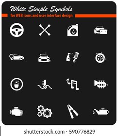 car shop vector icons for user interface design