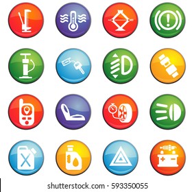 car shop vector icons for user interface design