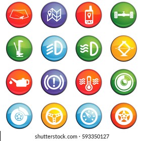 car shop vector icons for user interface design