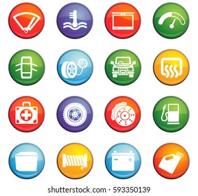 car shop vector icons for user interface design