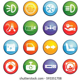 car shop vector icons for user interface design