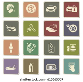 car shop vector icons for user interface design