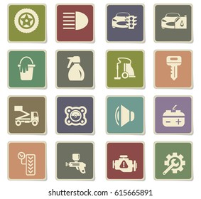 car shop vector icons for user interface design