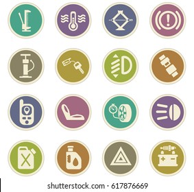 car shop vector icons for user interface design