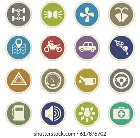 car shop vector icons for user interface design