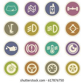 car shop vector icons for user interface design
