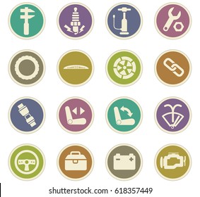 car shop vector icons for user interface design