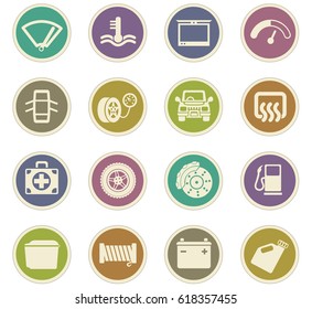 car shop vector icons for user interface design