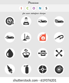 car shop vector icons for user interface design