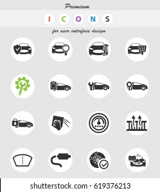 car shop vector icons for user interface design