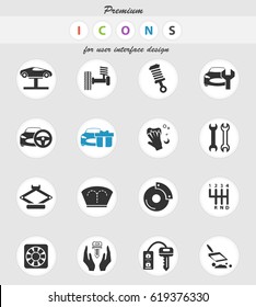 car shop vector icons for user interface design
