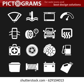 car shop vector icons for user interface design