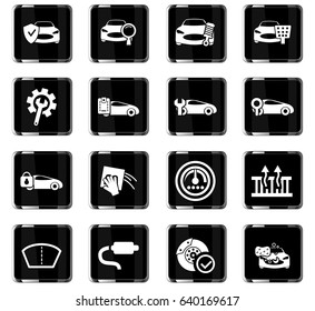 car shop vector icons for user interface design