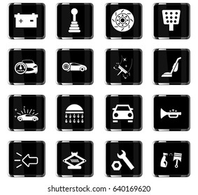 car shop vector icons for user interface design