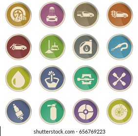 car shop vector icons for user interface design