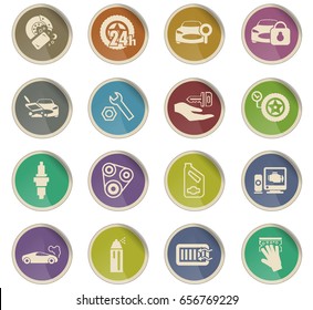car shop vector icons for user interface design