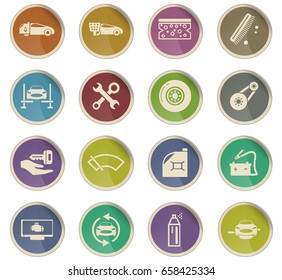 car shop vector icons for user interface design