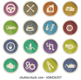 car shop vector icons for user interface design