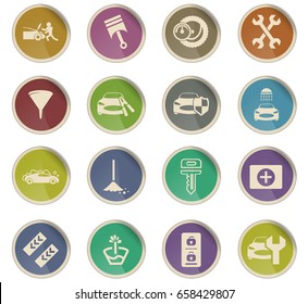 car shop vector icons for user interface design