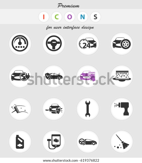car shop\
vector icons for user interface\
design