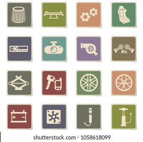 car shop vector icons for web and user interface design