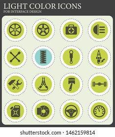 car shop vector icons for web and user interface design