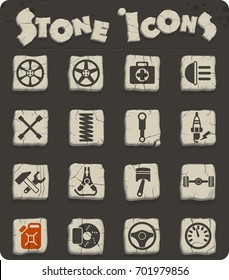 car shop vector icons for web and user interface design