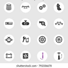 car shop vector icons for web and user interface design