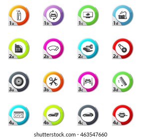 Car shop web icons for user interface design