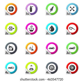 Car shop web icons for user interface design