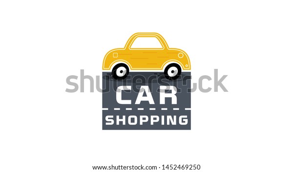Car shopping bag. Auto
shopping logo. 