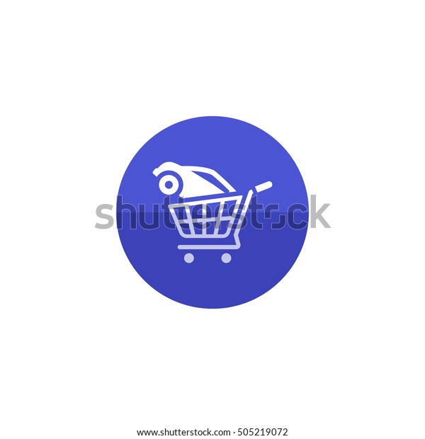Car shopping icon in flat color circle style.
Business automotive