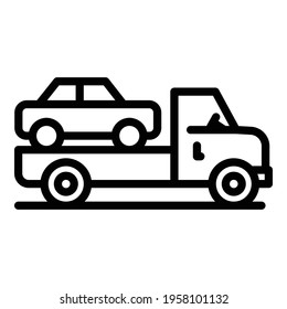 Icono de la compra de coches. Esquema Icono de vector de compra de coches para el diseño web aislado en fondo blanco