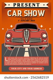 CAR SHOW Poster Design Vector Illustration for Your Promotions