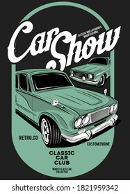 car show, super classic car illustration svg