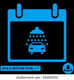 Car Shower Calendar Day icon. Vector EPS illustration style is flat iconic symbol, blue color.