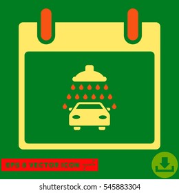 Car Shower Calendar Day icon. Vector EPS illustration style is flat iconic bicolor symbol, orange and yellow colors.