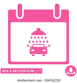 Car Shower Calendar Day icon. Vector EPS illustration style is flat iconic symbol, pink color.