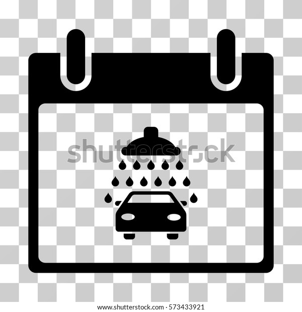 Car Shower Calendar Day icon. Vector\
illustration style is flat iconic symbol, black color, transparent\
background. Designed for web and software\
interfaces.