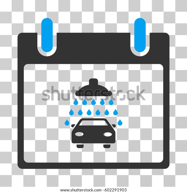 Car Shower\
Calendar Day icon. Vector illustration style is flat iconic bicolor\
symbol, blue and gray colors, transparent background. Designed for\
web and software\
interfaces.