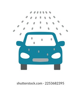 Car shower icon. Caring for transport and vehicle, cleanliness. Car washing service, logotype for company and organization. Advertising and marketing. Cartoon flat vector illustration