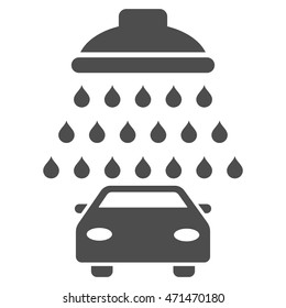 Car Shower icon. Vector style is flat iconic symbol with rounded angles, gray color, white background.