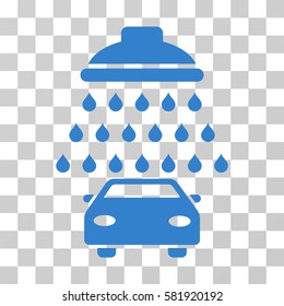 Car Shower vector pictograph. Illustration style is a flat iconic cobalt symbol on a transparent background.