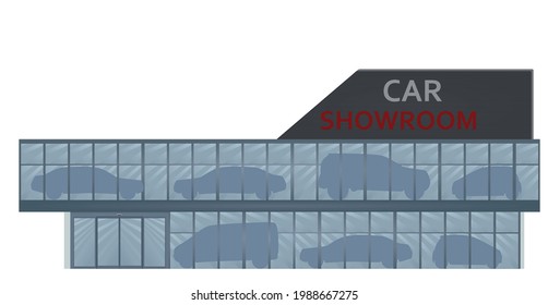 Car showroom building. vector illustration