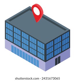 Car showroom location icon isometric vector. Auto dealer. City garage location