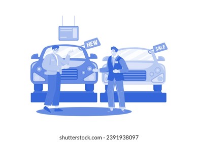 Car Showroom Manager Dealing With Car